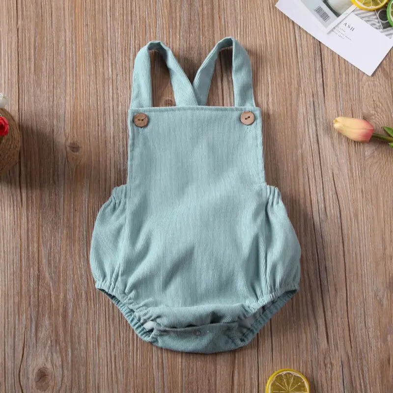 Newborn Kids Baby Unisex Velvet Cotton Solid Sleeveless Bodysuit Outfits Jumpsuit