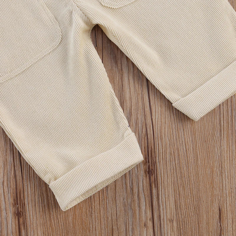 Baby Boys Girl Suspender Pants Buttons Loose Fit Solid Color Adjustable Buckle Jumpsuit Pockets Fashion Romper