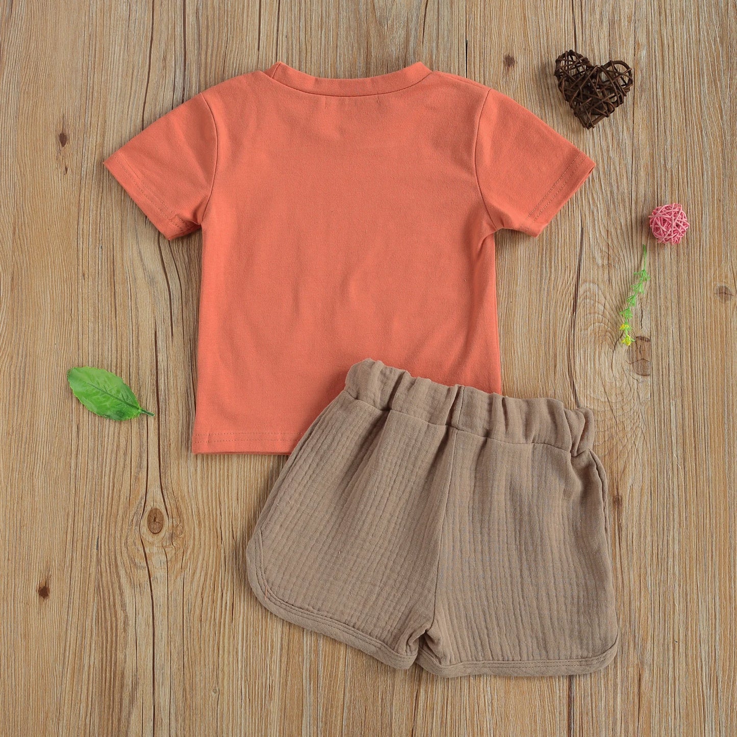 Baby Boy Pattern Printing Two-pieces Set Infant Short Sleeve Tops + High Waist Short Set