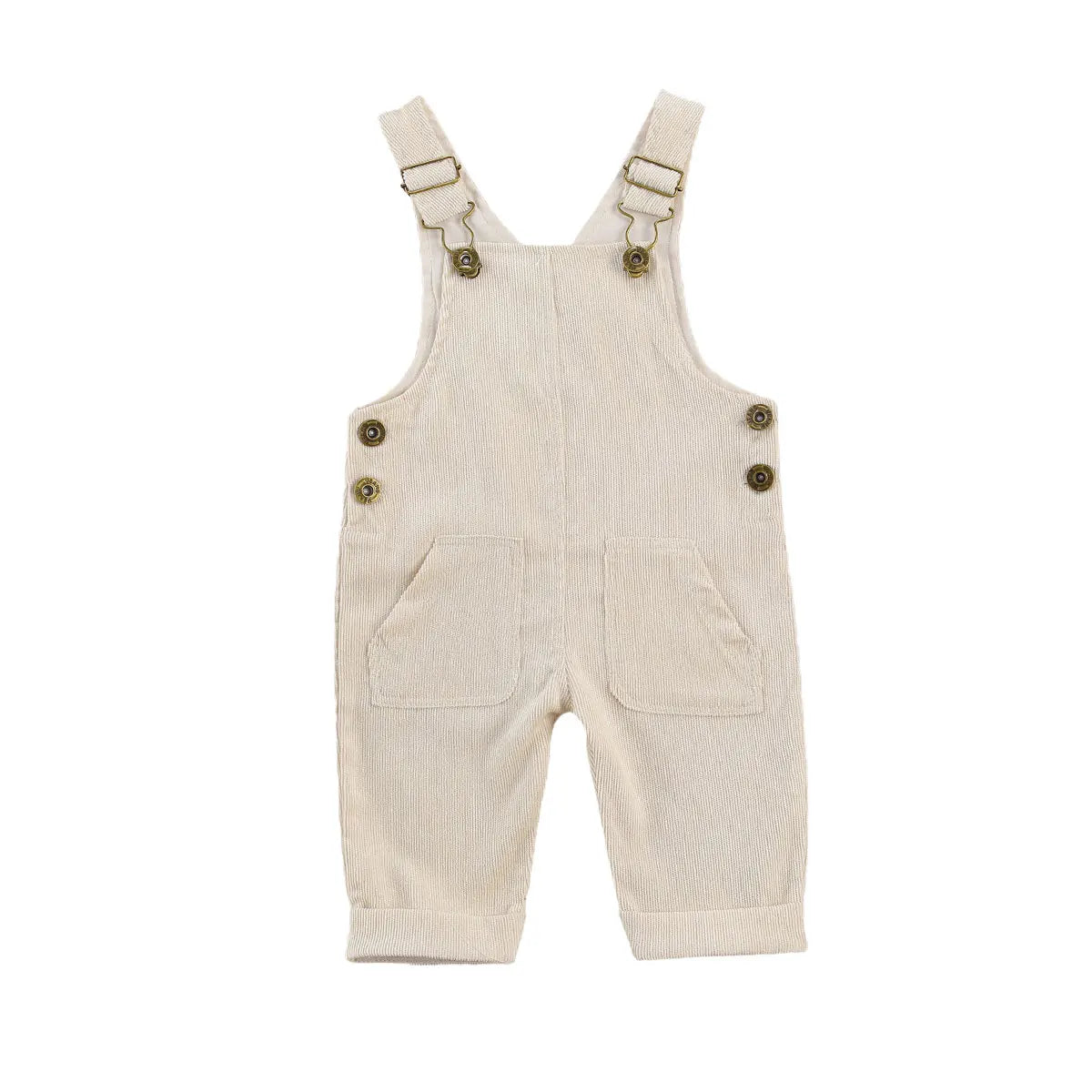 Baby Boys Girl Suspender Pants Buttons Loose Fit Solid Color Adjustable Buckle Jumpsuit Pockets Fashion Romper