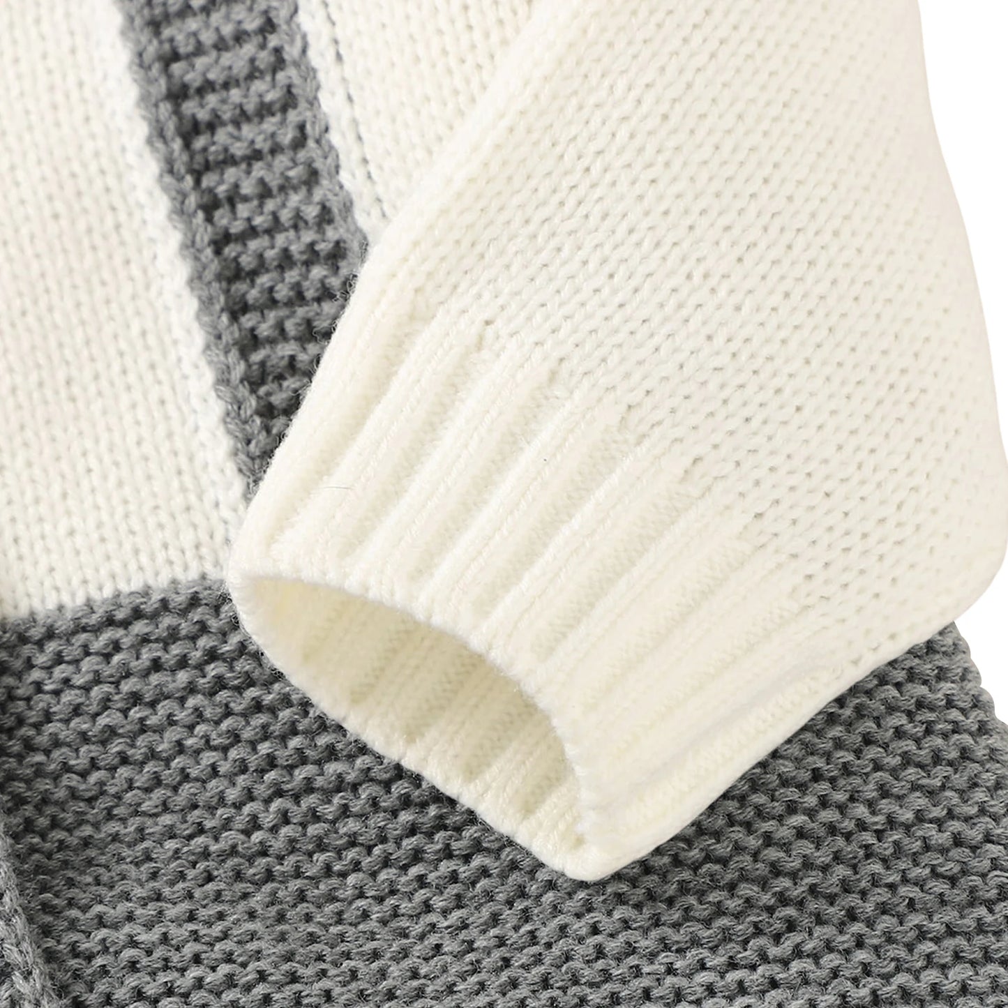 Baby Boys Casual Knitted Romper Turn-down Collar Long Sleeve Button-down Jumpsuit