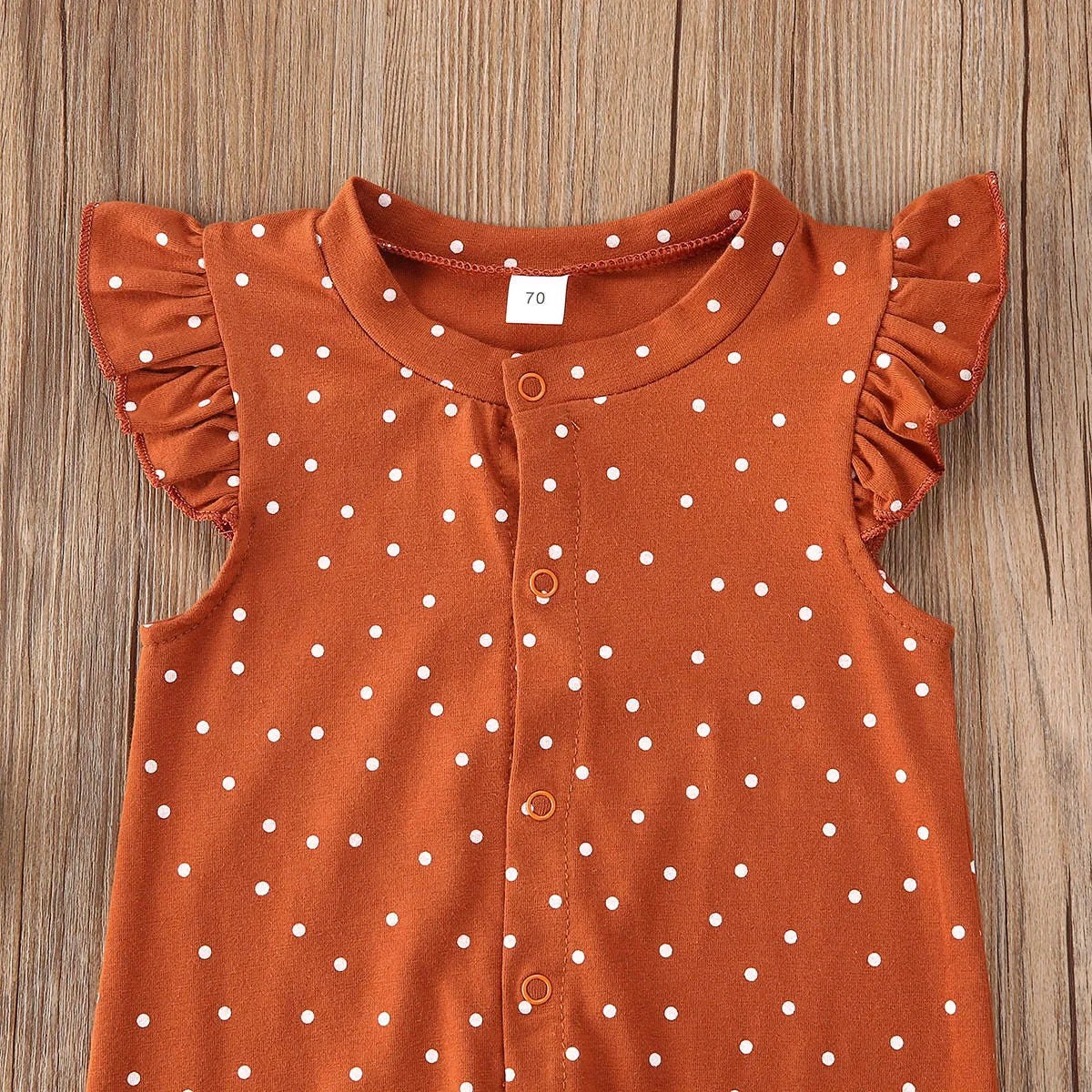 Summer Newborn Baby Girl Clothing Off Shoulder Dot Printed Romper Jumpsuit Outfit