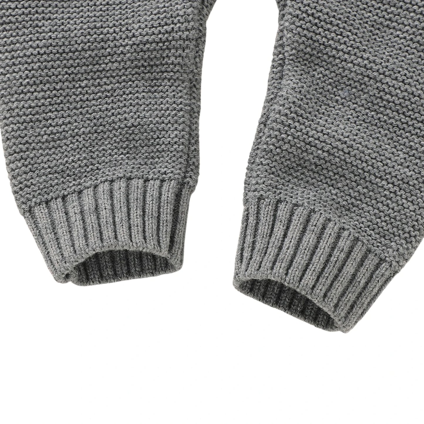 Baby Boys Casual Knitted Romper Turn-down Collar Long Sleeve Button-down Jumpsuit