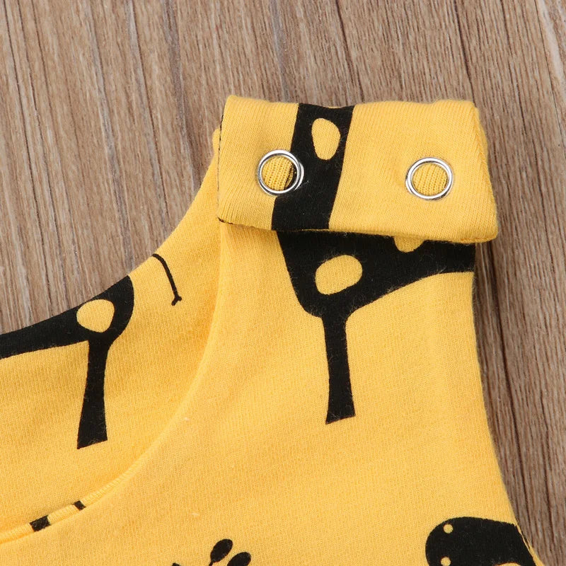 Newborn Toddler Baby Boy Girl Summer Romper Print Animal Jumpsuit Outfits Sunsuit