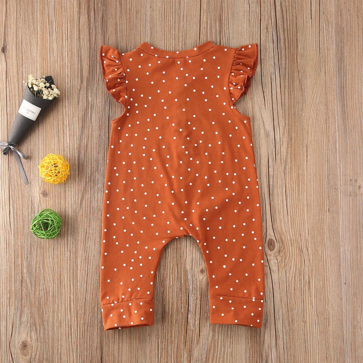 Summer Newborn Baby Girl Clothing Off Shoulder Dot Printed Romper Jumpsuit Outfit