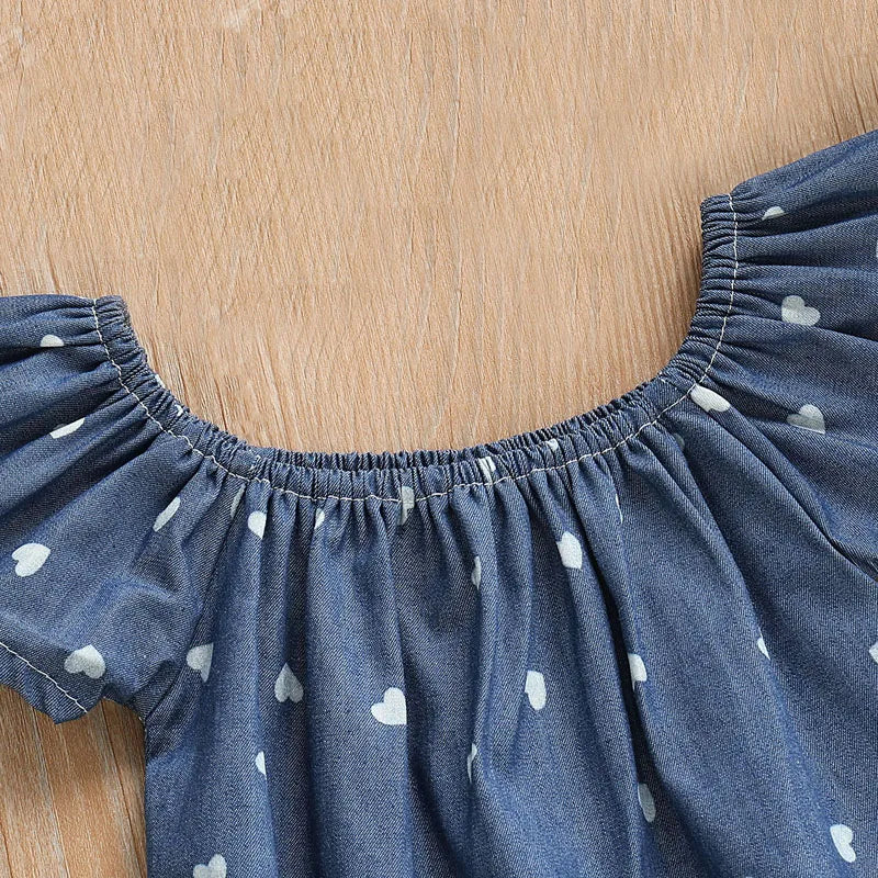 Newborn Infant Kid Baby Girl 2pcs Outfit Romper Short Sleeve Dot Headband Clothes Set