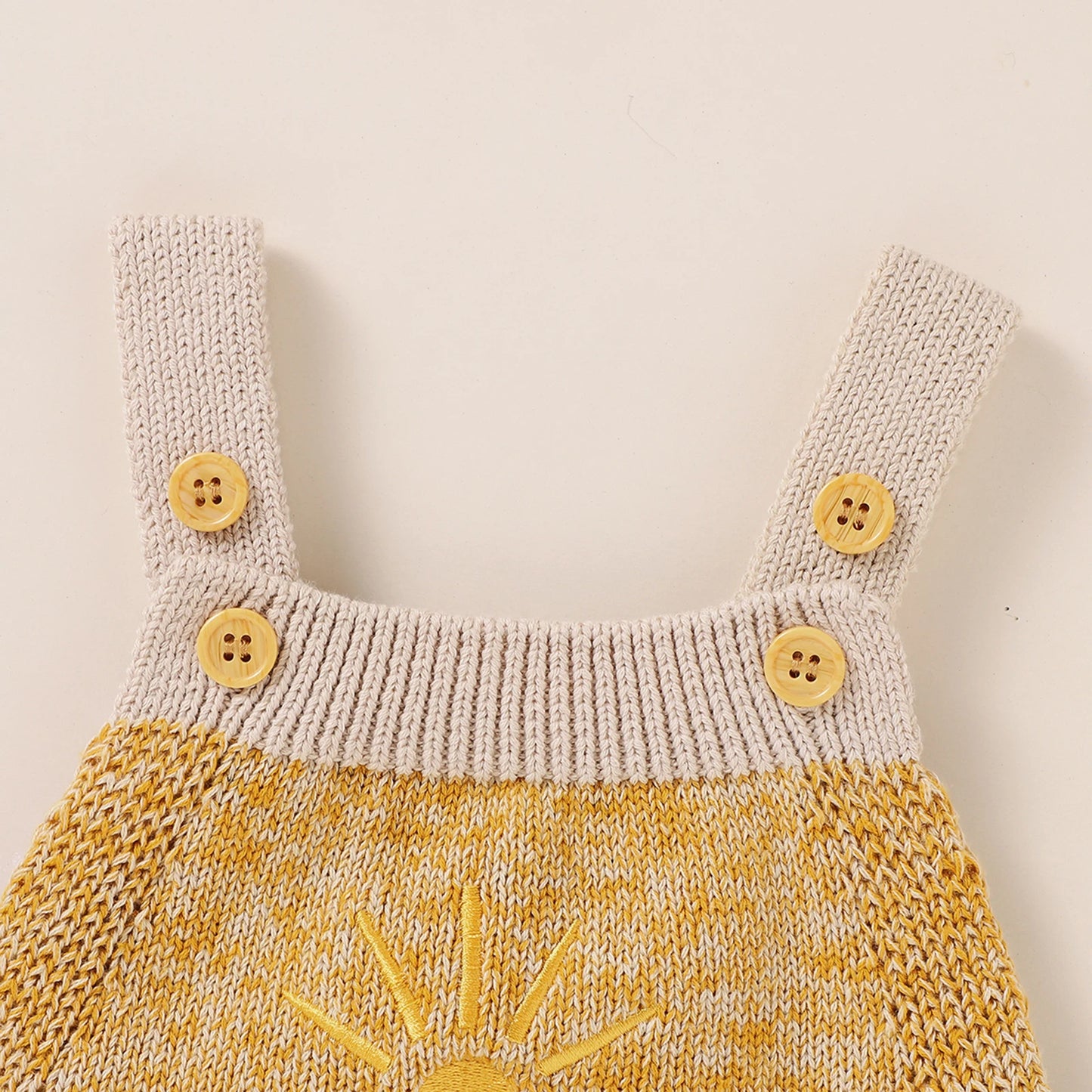 Newborn Baby Boy Girl Autumn Bodysuit Sleeveless Knitting Sun Printed Jumpsuit 2Styles