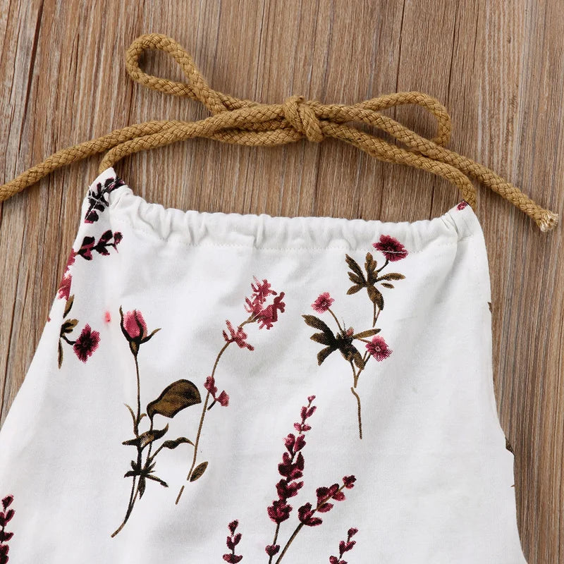 Baby Girl Romper Sleeveless O-Neck Summer Floral Strap Romper Jumpsuit Fashion Clothes