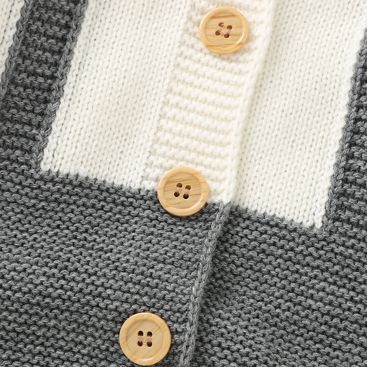 Baby Boys Casual Knitted Romper Turn-down Collar Long Sleeve Button-down Jumpsuit