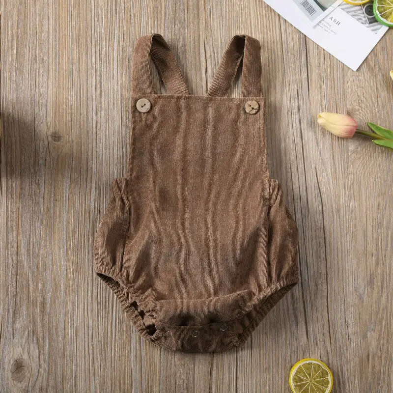 Newborn Kids Baby Unisex Velvet Cotton Solid Sleeveless Bodysuit Outfits Jumpsuit