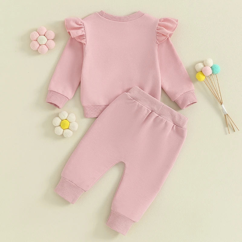 Baby Girl Clothes Daddys Girl Long Sleeve Crewneck Sweatshirt Top Casual Pants Fall Winter Outfits