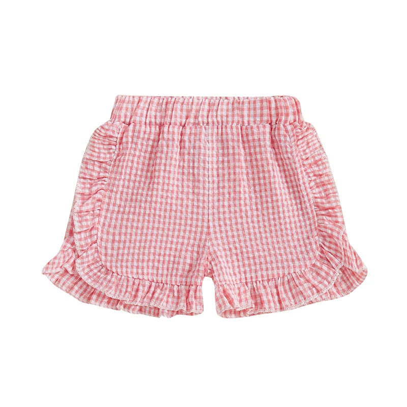 Toddler Girl Summer Shorts Palid Pattern Lotus Edge Cute Casual Fashion Comfortable Soft Shorts