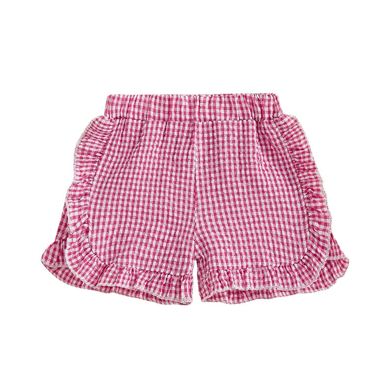 Toddler Girl Summer Shorts Palid Pattern Lotus Edge Cute Casual Fashion Comfortable Soft Shorts