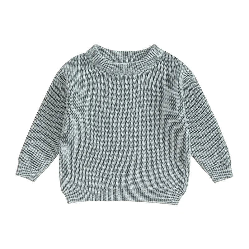 Toddler Baby Boy Knit Sweater Round Neck Long Sleeve Pullover Sweatshirt Fall Winter