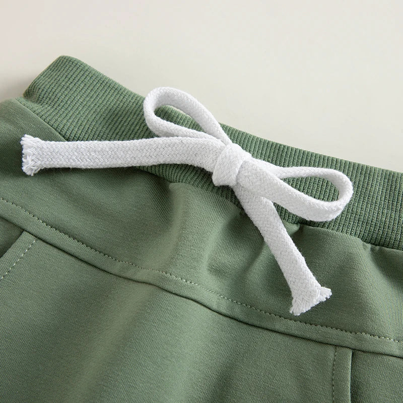 Toddler Baby Boys Casual Sweatpants Elastic Waist Drawstring Solid Fall Pants Pockets