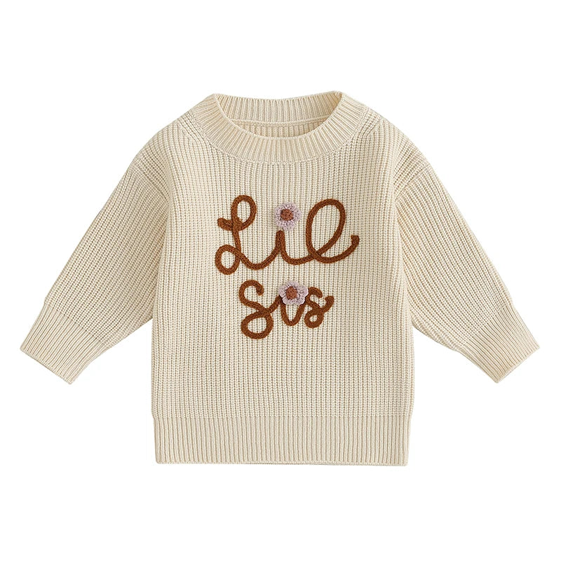 Baby Girl Boy Chunky Knit Sweater Top Little Sister Matching Outfits