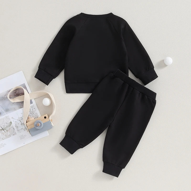 Toddler Baby Boys Fall Outfits Long Sleeve Split Hem Sweatshirt Tops Pocket Pants Kid Clothes Sets