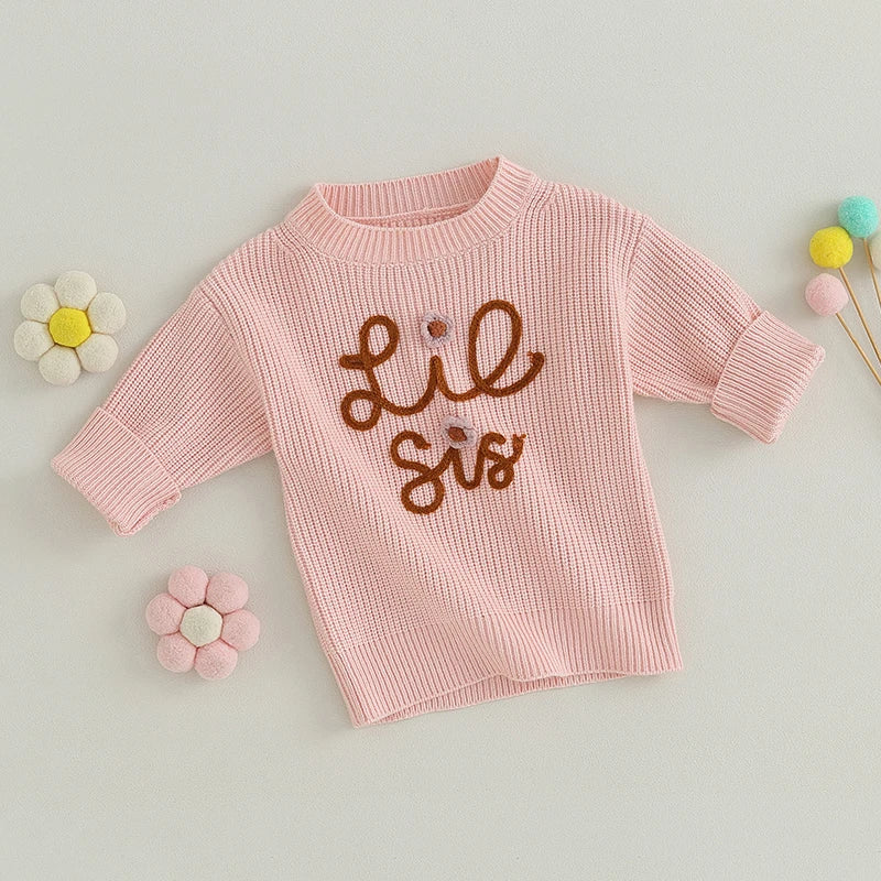 Baby Girl Boy Chunky Knit Sweater Top Little Sister Matching Outfits