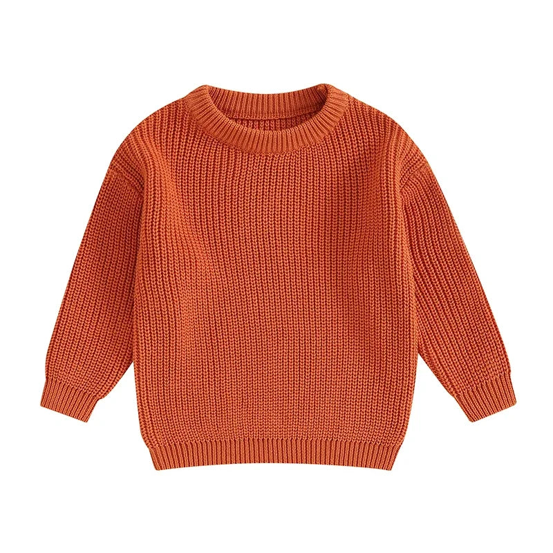 Toddler Baby Boy Knit Sweater Round Neck Long Sleeve Pullover Sweatshirt Fall Winter