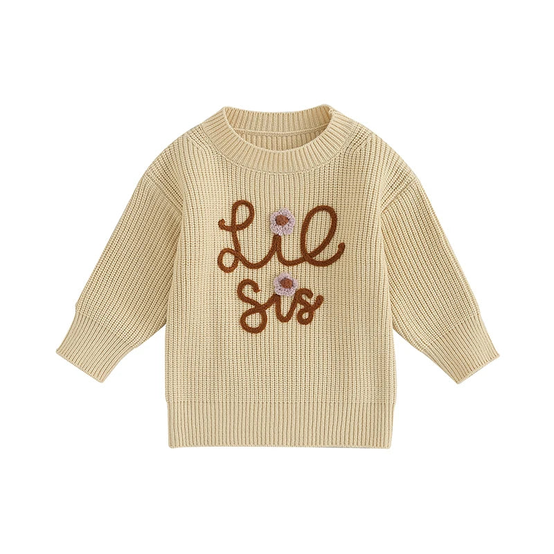 Baby Girl Boy Chunky Knit Sweater Top Little Sister Matching Outfits