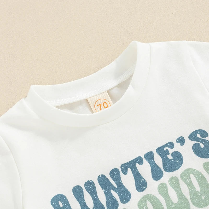 Toddler Boys Summer Outfits Letter Print Short Sleeve T-Shirts Tops and Elastic Waist Contrast Color Shorts Set