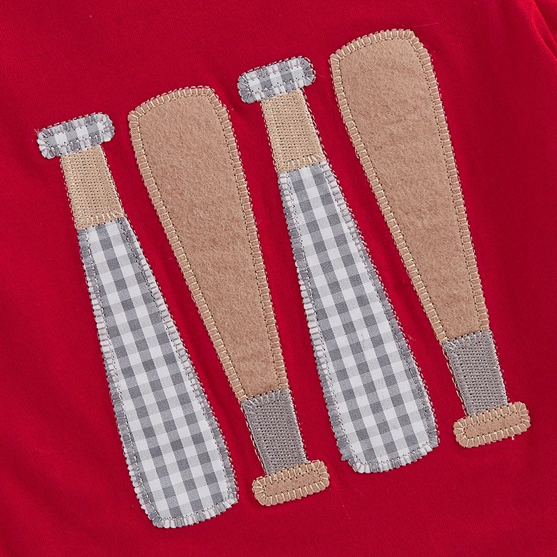 Toddler Boys Shorts Set Baseball Embroidered Short Sleeve Round Neck Tops Elastic Waistband Plaid Shorts