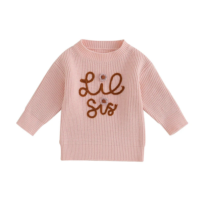 Baby Girl Boy Chunky Knit Sweater Top Little Sister Matching Outfits