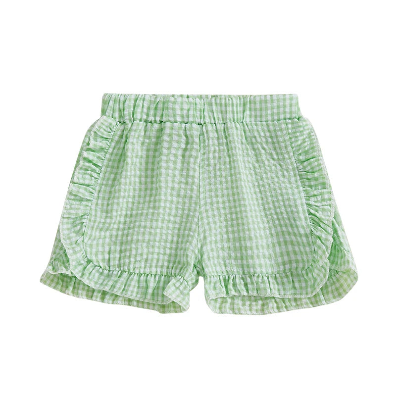 Toddler Girl Summer Shorts Palid Pattern Lotus Edge Cute Casual Fashion Comfortable Soft Shorts