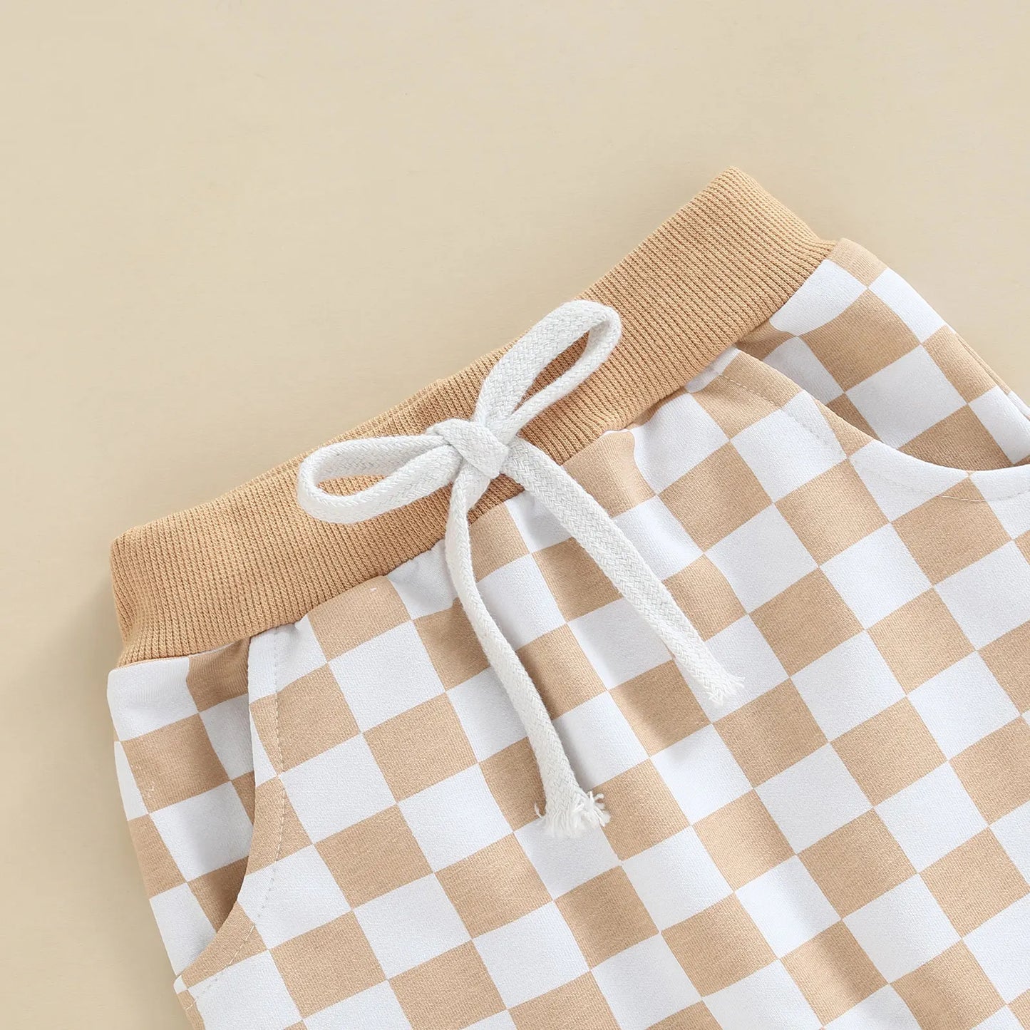Toddler Baby Boy Casual Pants Checkered Tie-up Autumn Clothing 3 Colors
