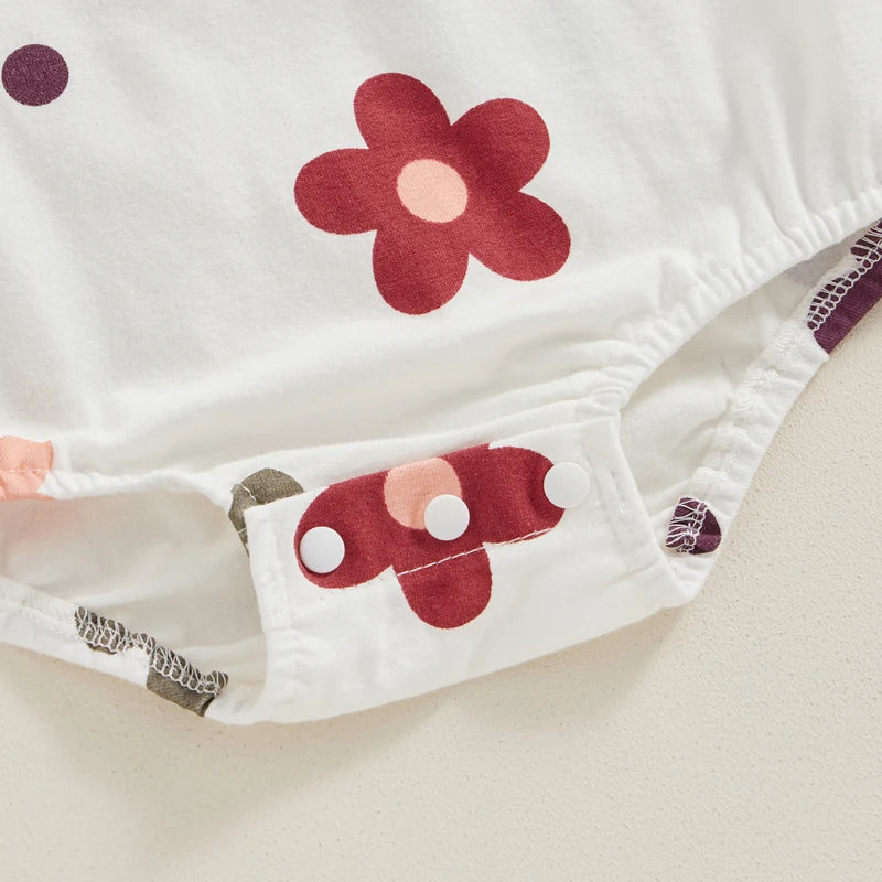 Newborn Baby Girl Summer Clothes Sleeveless Halter Romper Floral Jumpsuit Headband 0-18 Months
