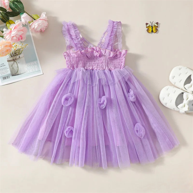 Butterfly Wings Girl Fairy Dress First Birthday Dress Flower Wedding Dress