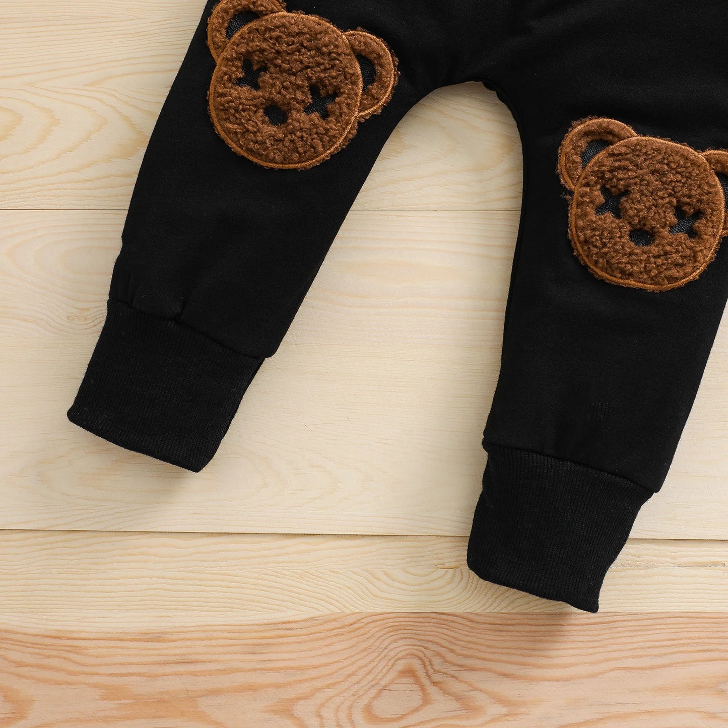 Kids Boy Autumn Tracksuit Fluffy Cartoon Bear O-Neck Long Sleeves Sweatshirt Elastic Waist Pants