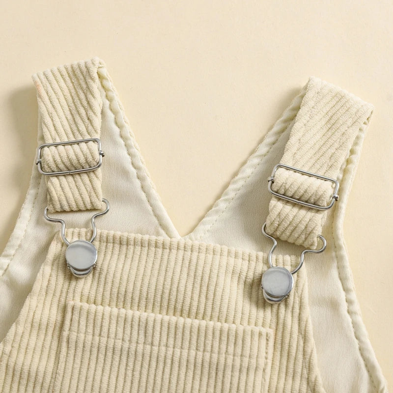 Baby Girl Summer Overalls Infant Wide Leg Solid Color Jumpsuit Front Pocket Suspender Pants Outfits