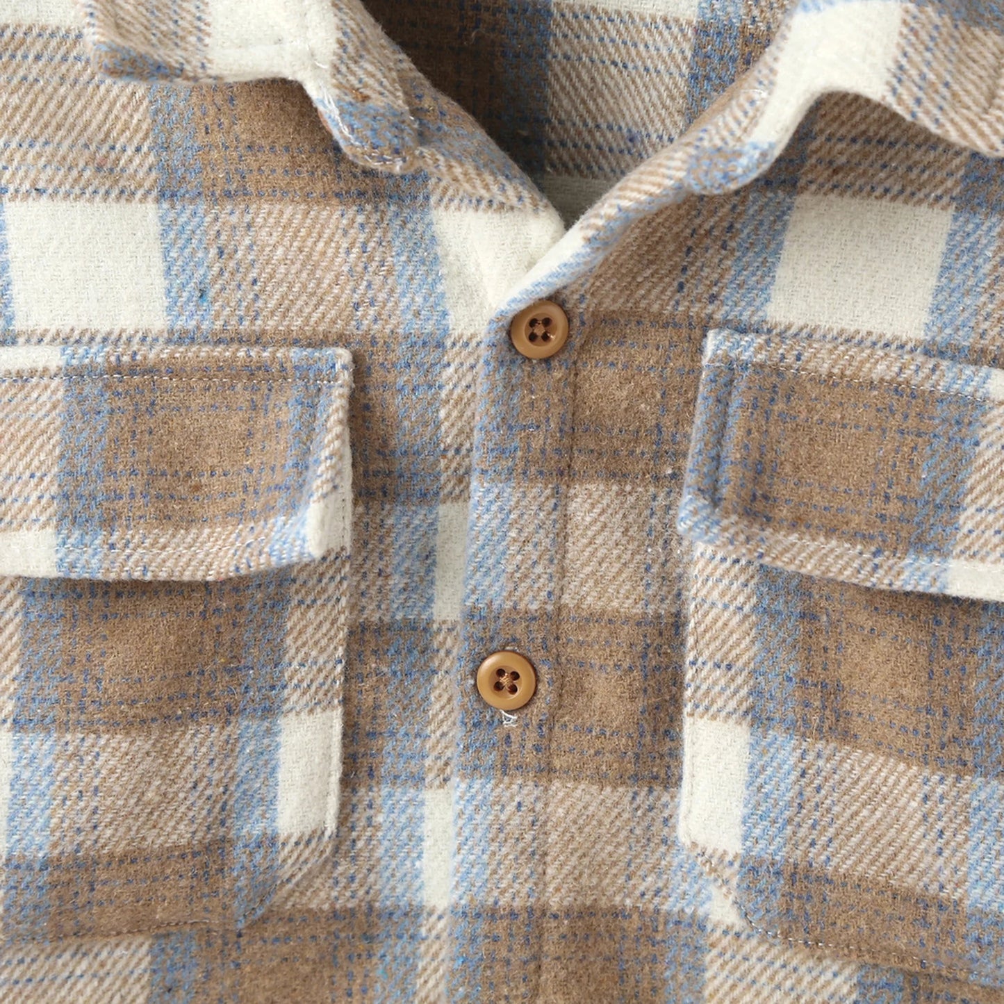 Boys Lapel Shirt Long Sleeve Plaid Printed Single-breasted Jacket