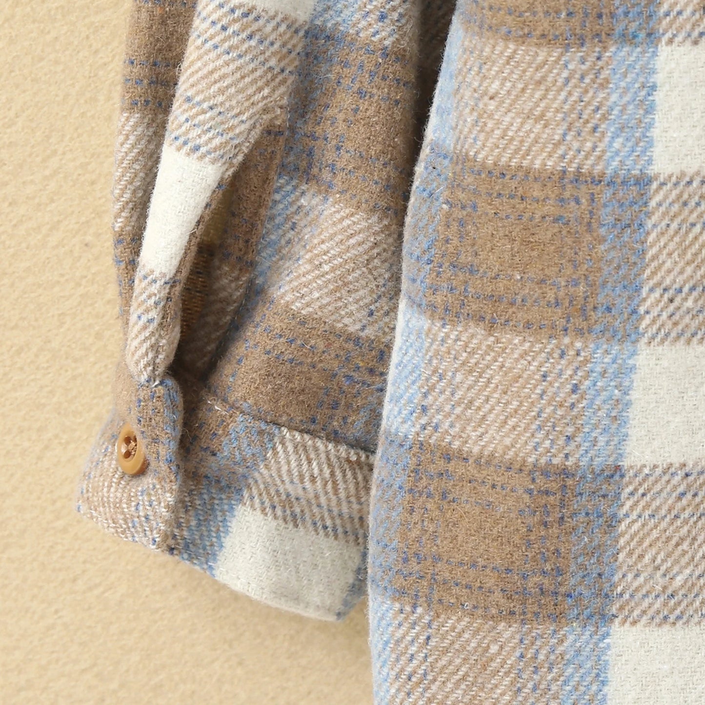 Boys Lapel Shirt Long Sleeve Plaid Printed Single-breasted Jacket