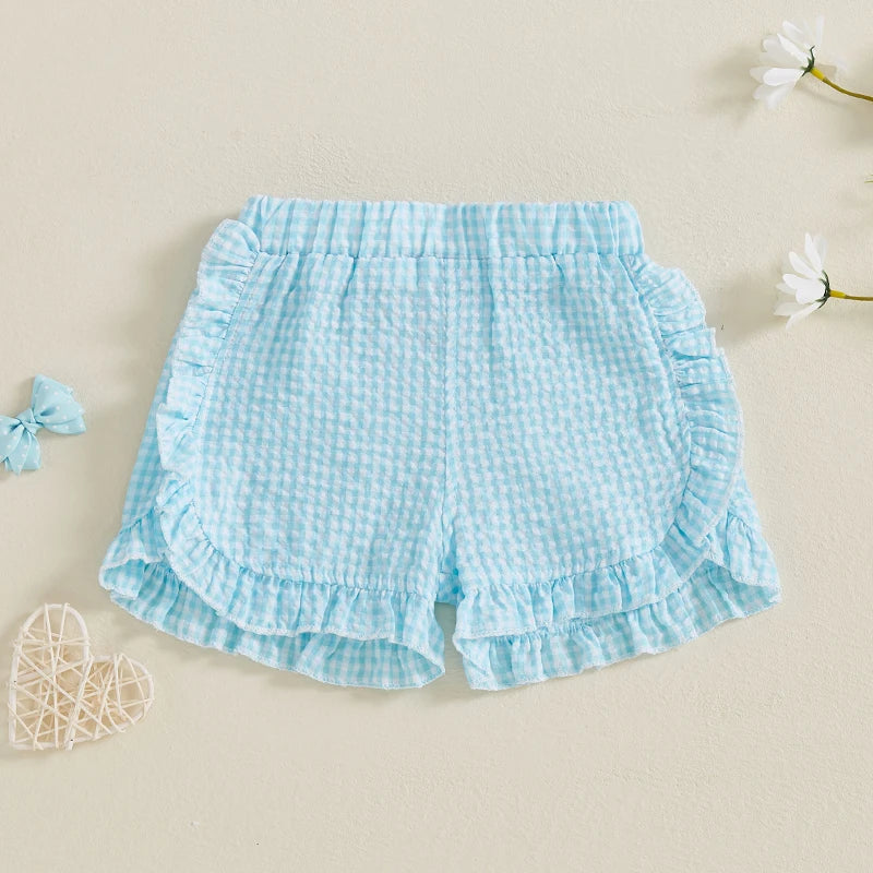 Toddler Girl Summer Shorts Palid Pattern Lotus Edge Cute Casual Fashion Comfortable Soft Shorts