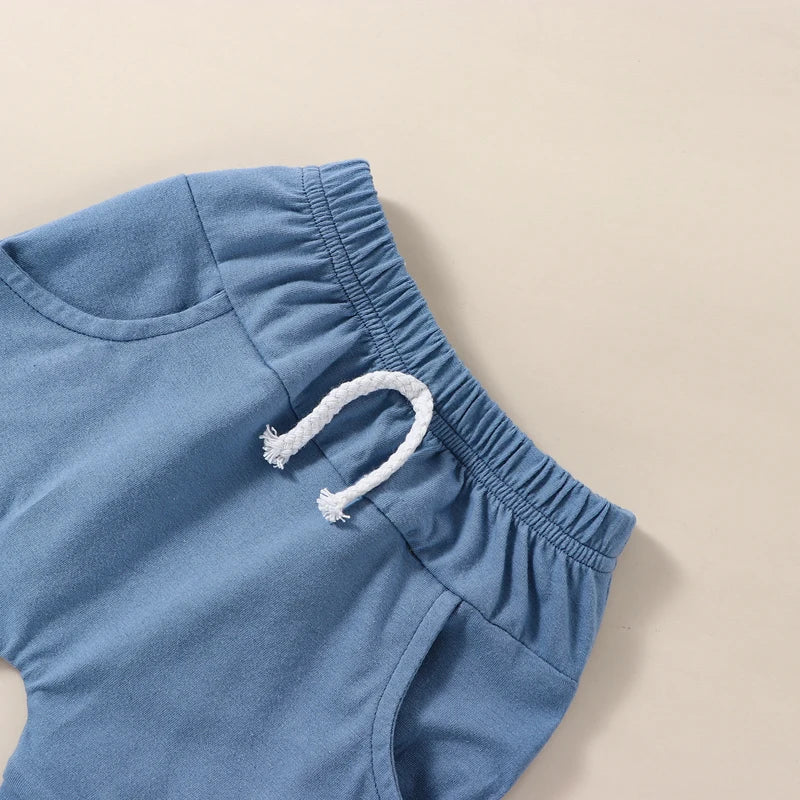 Toddler Boys 2Pcs Summer Outfit Sets Sleeveless Contrast Tank Tops Solid Drawstring Shorts