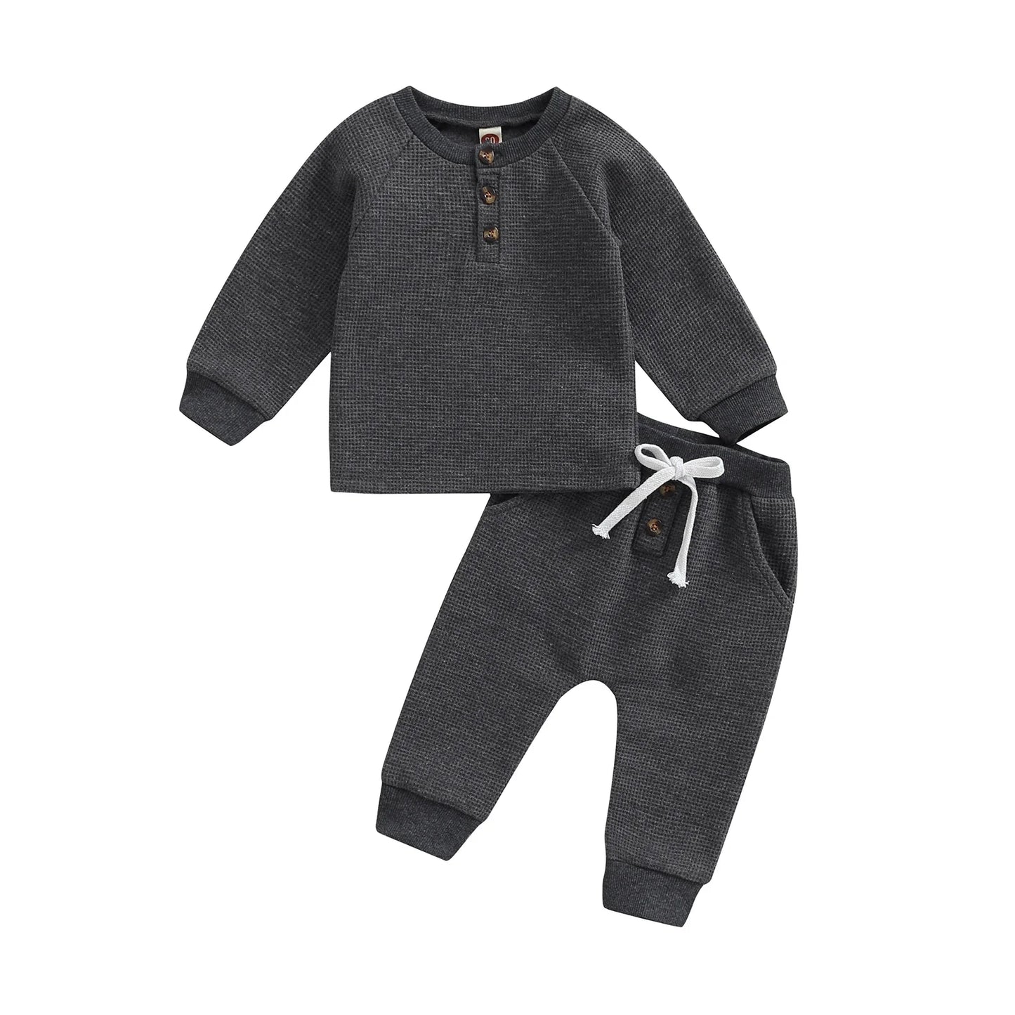 Fall Winter Baby Boy Girl Clothest Set Newborn Infant Toddler Button Tops Pants Casual Outfits Clothing