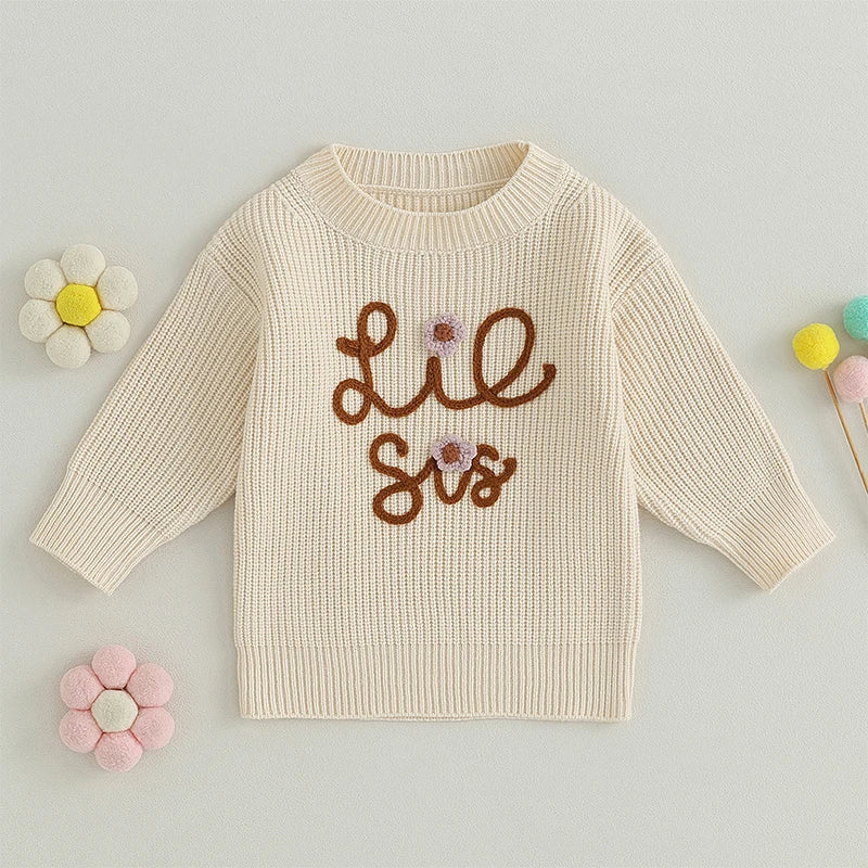 Baby Girl Boy Chunky Knit Sweater Top Little Sister Matching Outfits
