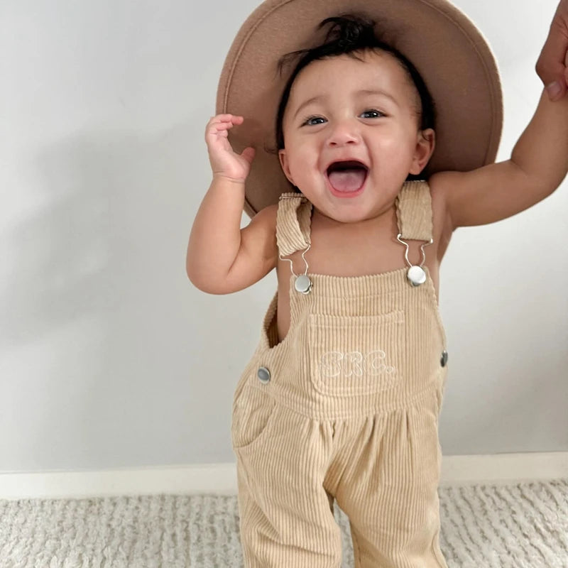 Baby Girl Summer Overalls Infant Wide Leg Solid Color Jumpsuit Front Pocket Suspender Pants Outfits