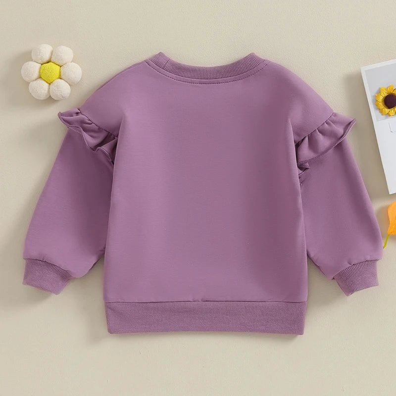 Toddler Kids Baby Boy Girl Crewneck Sweatshirt Cotton Long Sleeve Solid Color Pullover Top Casual Spring Fall Clothes