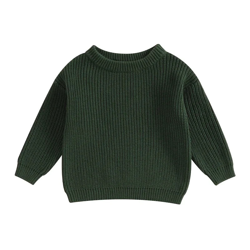 Toddler Baby Boy Knit Sweater Round Neck Long Sleeve Pullover Sweatshirt Fall Winter