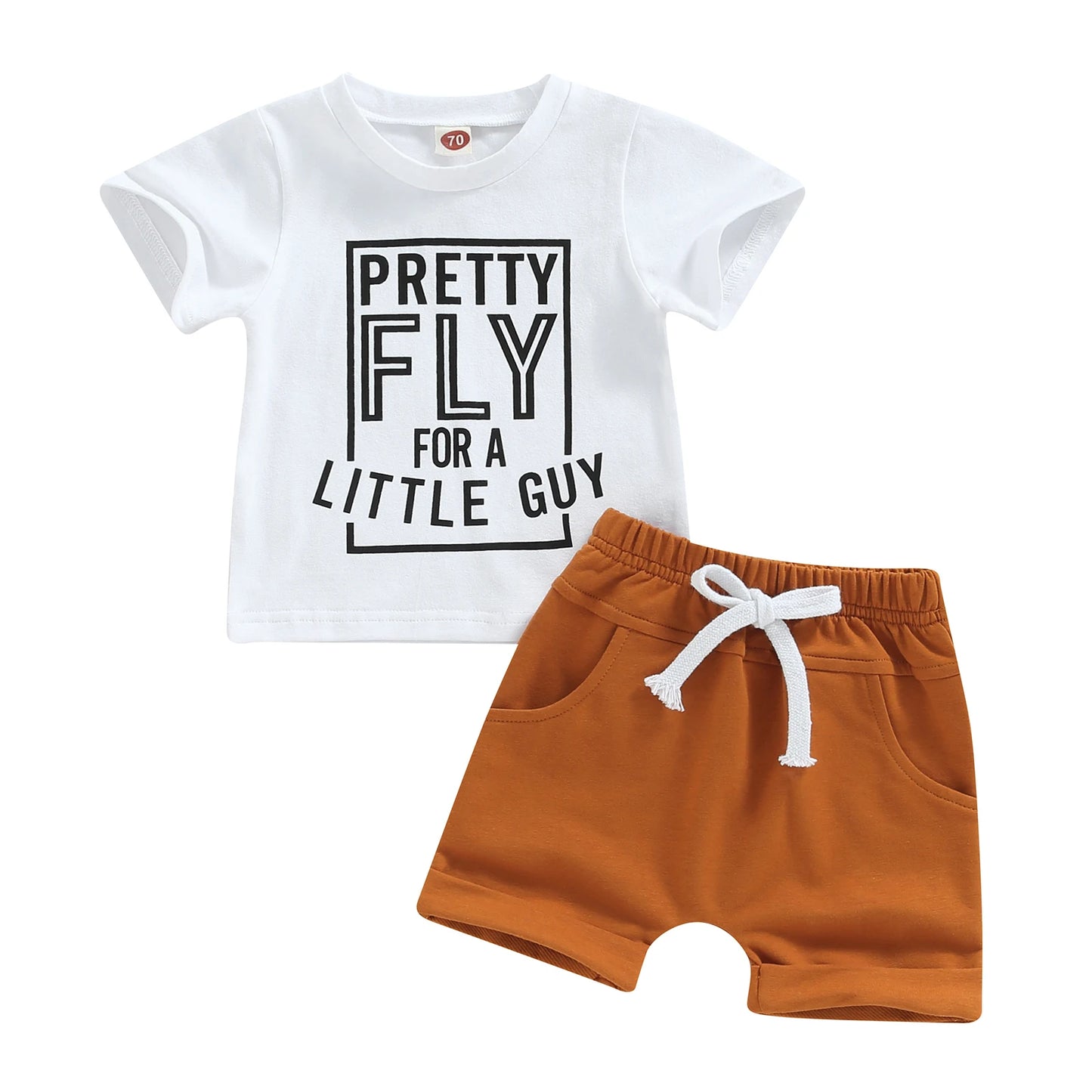 Toddler Boys Girl 2Pcs Summer Sets Short Sleeve Letter Print T-shirt Solid Drawstring Shorts