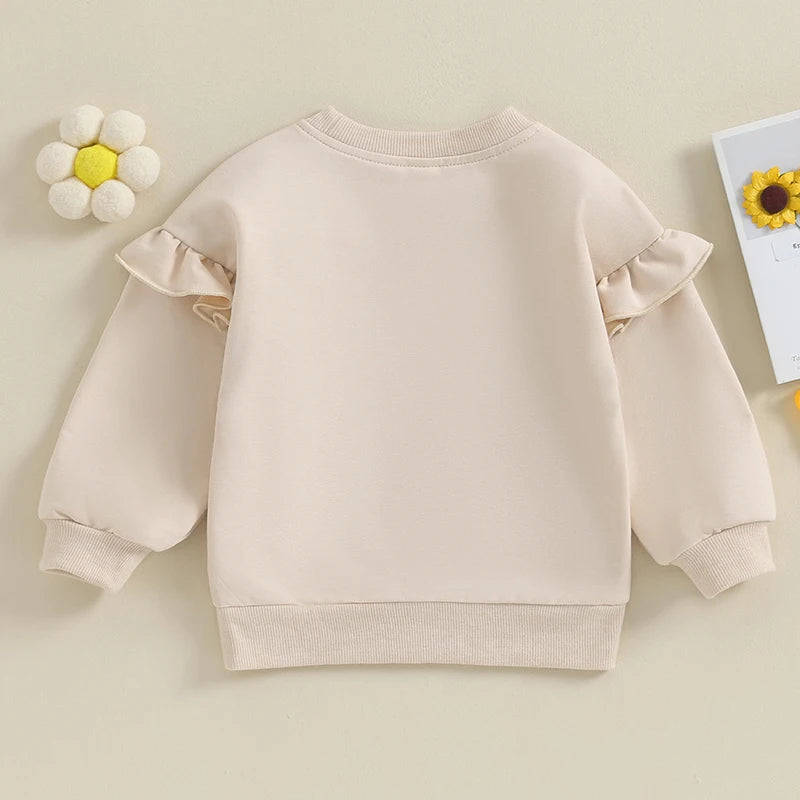 Toddler Kids Baby Boy Girl Crewneck Sweatshirt Cotton Long Sleeve Solid Color Pullover Top Casual Spring Fall Clothes