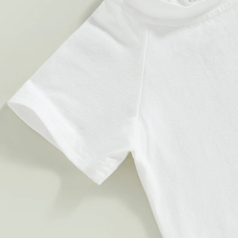 Toddler Boys Summer Tops Solid Color Short Sleeve O Neck Loose T-shirt