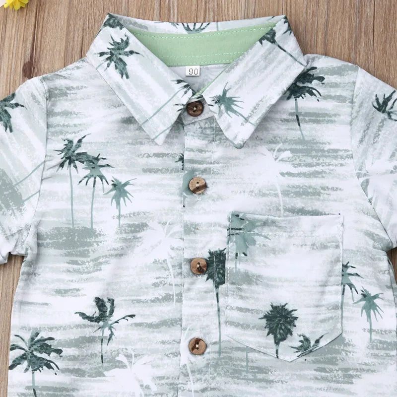 Toddler Kids Baby Boy Gentleman Clothes Outfits Short Sleeve Shirts+Pants Clothing Set For Baby Boy 1-6T