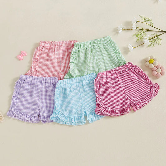 Toddler Girl Summer Shorts Palid Pattern Lotus Edge Cute Casual Fashion Comfortable Soft Shorts