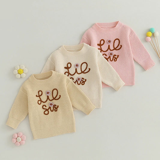 Baby Girl Boy Chunky Knit Sweater Top Little Sister Matching Outfits